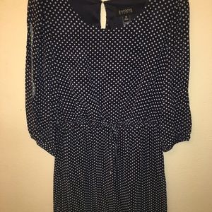 Short polka dot navy blue dress